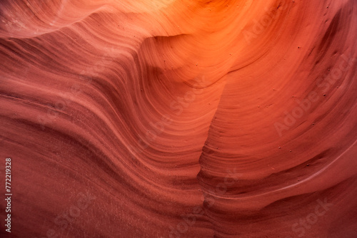 Detailed abstract structure of a red slot canyon wall in Arizona, USA photo