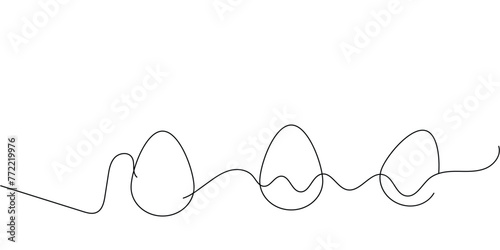 easter egg line art style vector. Easter Eggs outline, line art. Vector isolated hand drawn illustration. EPS file 10.