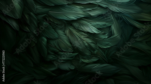 green feathers abstract background © Laura