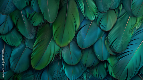 green feathers abstract background