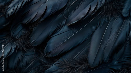black feathers abstract background