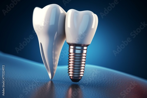 Secure Realistic dental implant. Teeth treatment. Generate Ai