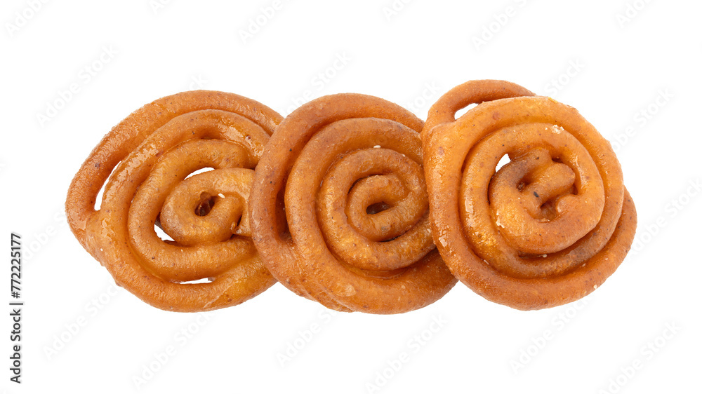 Fototapeta premium Sweet shahi jalebi isolated on transparent background