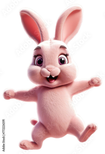 a cartoon rabbit with a pink background and a Traspa background © HeroSy