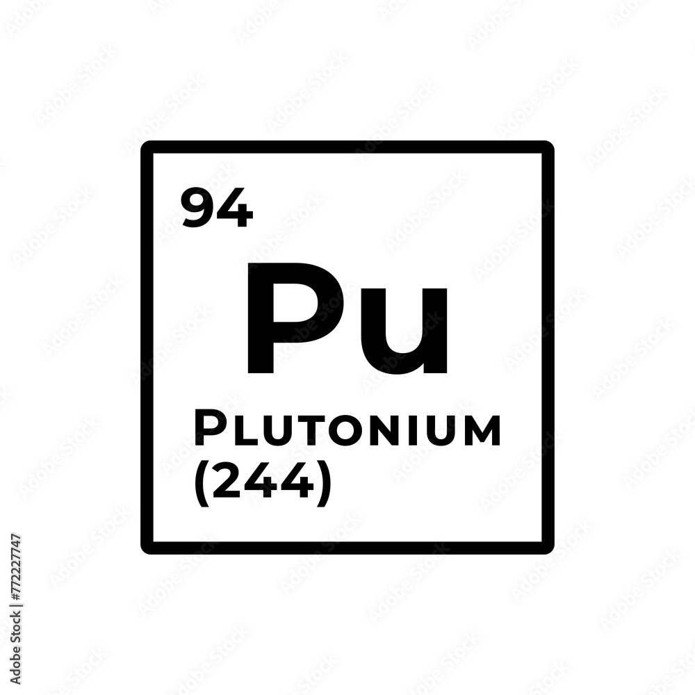 Plutonium, chemical element of the periodic table graphic design Plutonium, chemical element of the periodic table graphic design