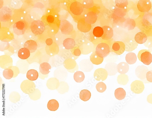 Watercolor style orange polka dot illustration background.