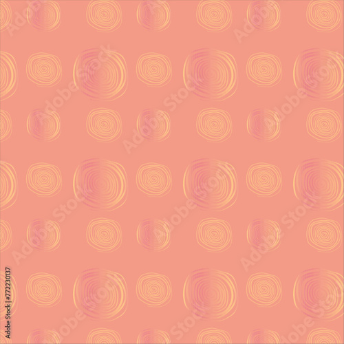 seamless pattern with hand drawn gradient colored spirals