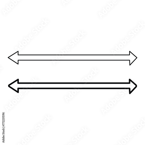 Arrows pointing both ways, illustration, vector on white background. Vector illustration. Eps file 18.