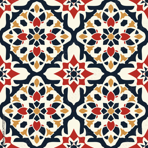 Tradicional Arabic Islamic Middle Eastern Geometric Tesselation Seamless Pattern