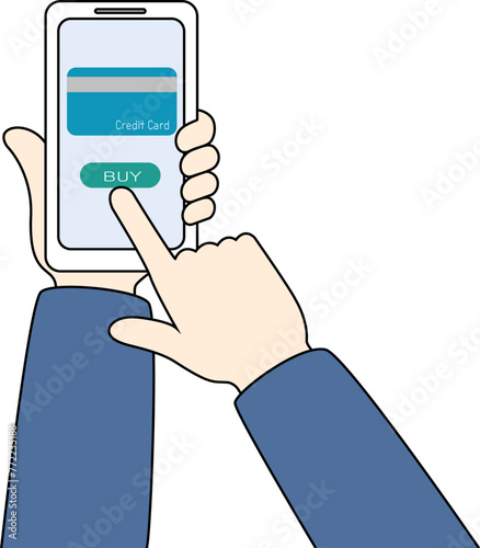 Touching a smartphone 