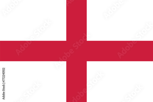 Flag of England. English white flag with a red cross. State symbol of England.