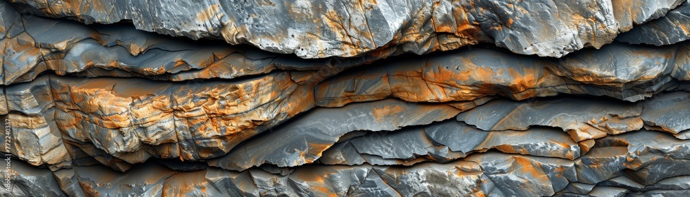 A close-up of a rock surface with random patterns of erosion - obrazy, fototapety, plakaty 