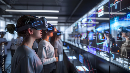 High Tech Virtual Classrooms Immersing Students in Driven Educational Environments with Mixed Reality Headsets © vanilnilnilla