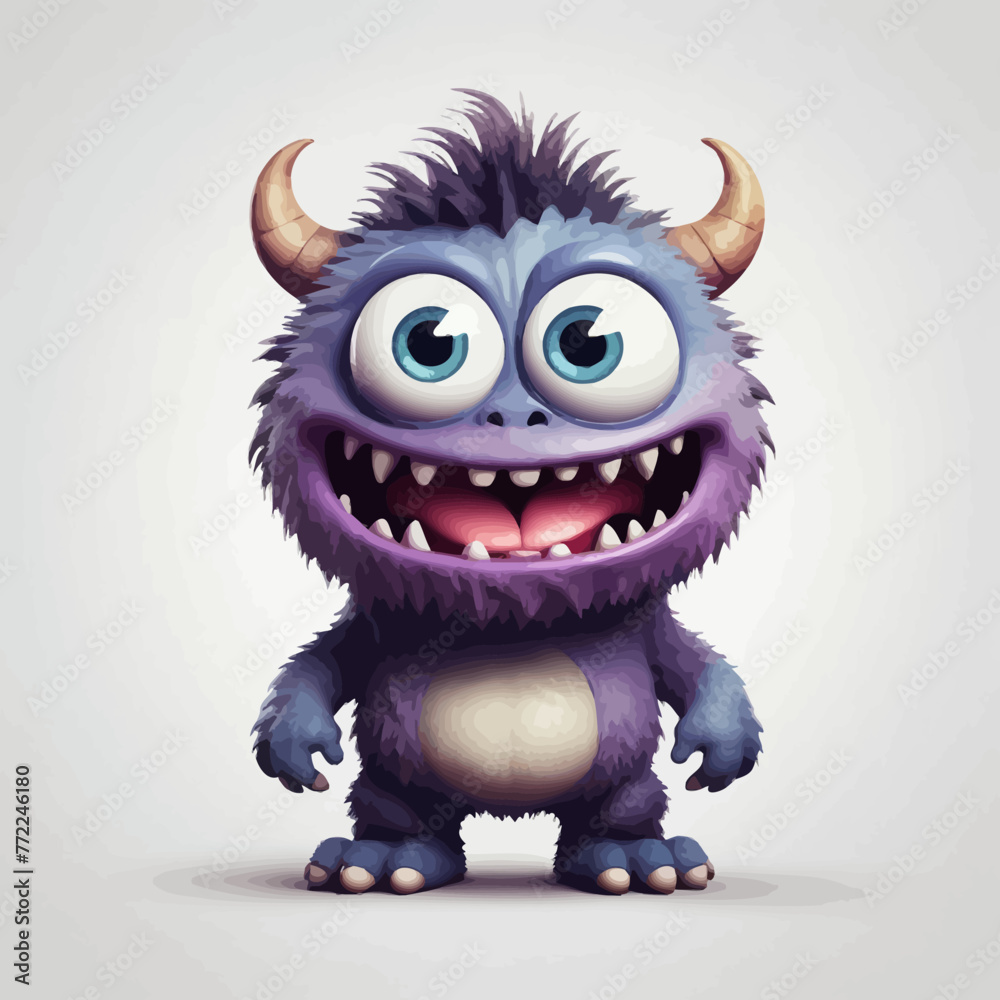 Cute Monster cartoon Logo Design Very Cool