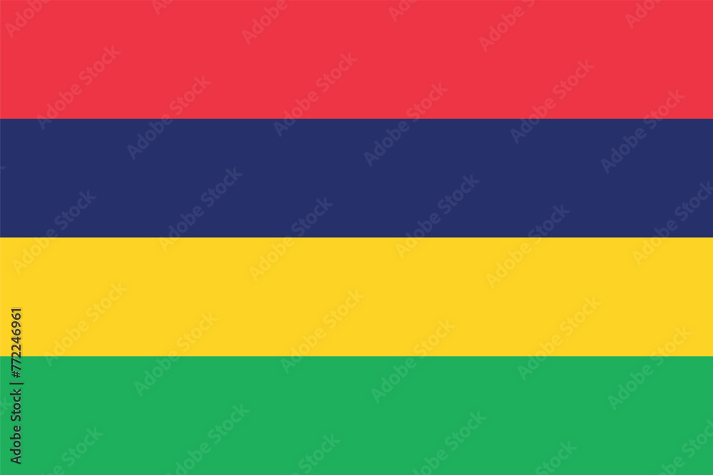 Obraz premium Flag of Mauritius. Mauritius colored striped flag. State symbol of the Republic of Mauritius.