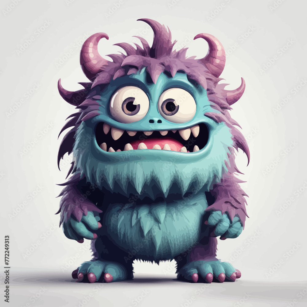 Cute Monster cartoon Logo Design Very Cool