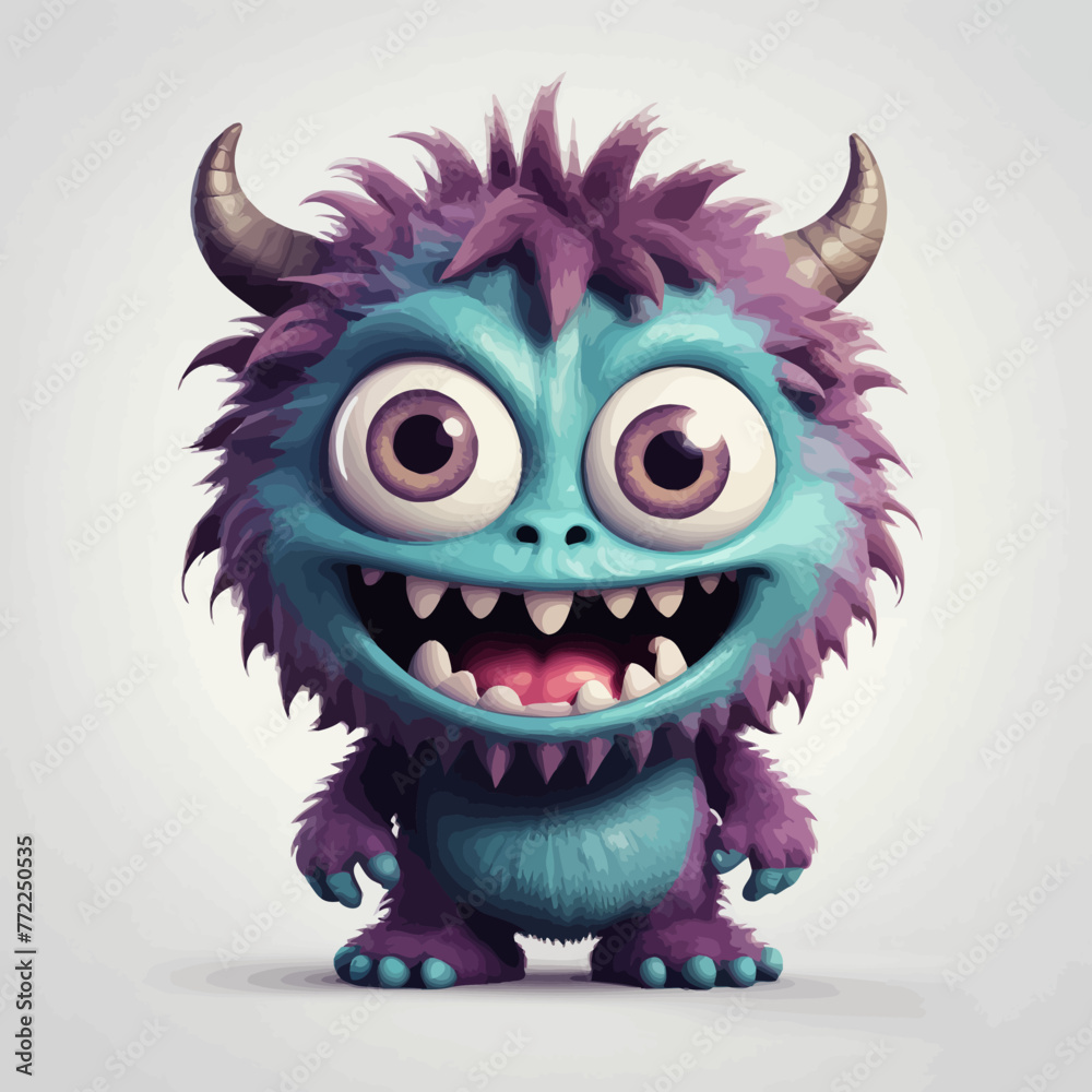 Cute Monster cartoon Logo Design Very Cool