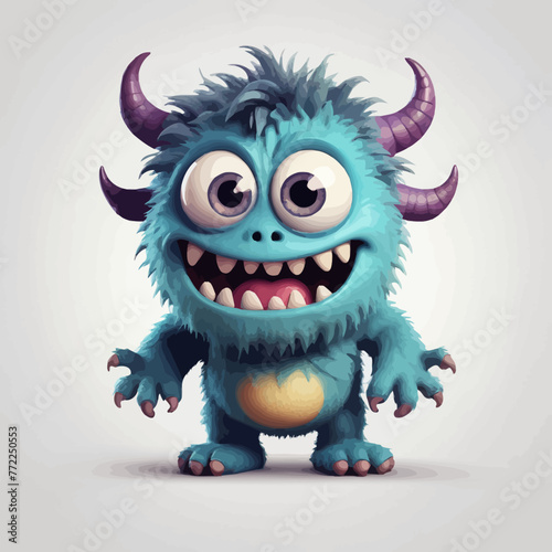 Cute Monster cartoon Logo Design Very Cool  © Akhmad