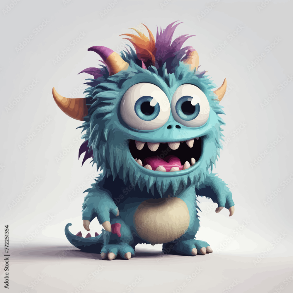 Cute Monster cartoon Logo Design Very Cool