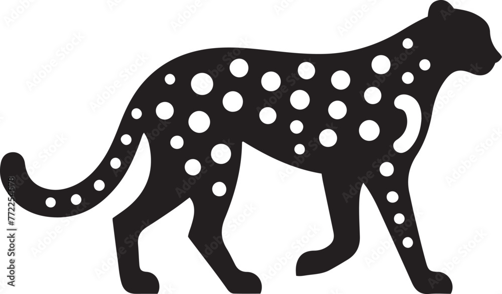Obraz premium Cheetah walking vector illustration Isolated on white background. Cheetah logo icon designs vector.