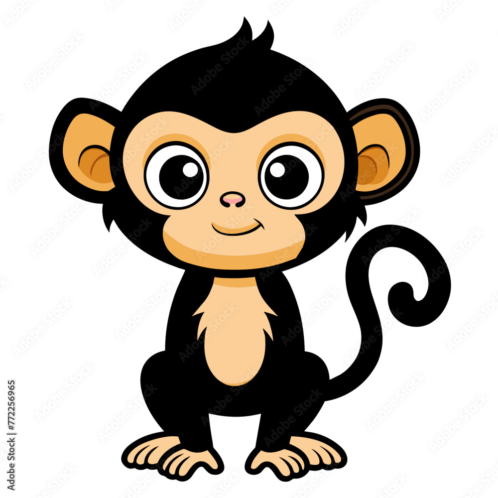 Fototapeta premium Wild Monkey Jungle Silhouette Vector Art