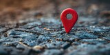 Minimalist Geolocation Pin Character Marking Presence and Memories on Isolated Textured Background