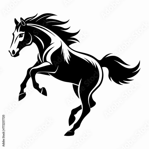 Equestrian Elegance  Vector Art Silhouette of Galloping Horse