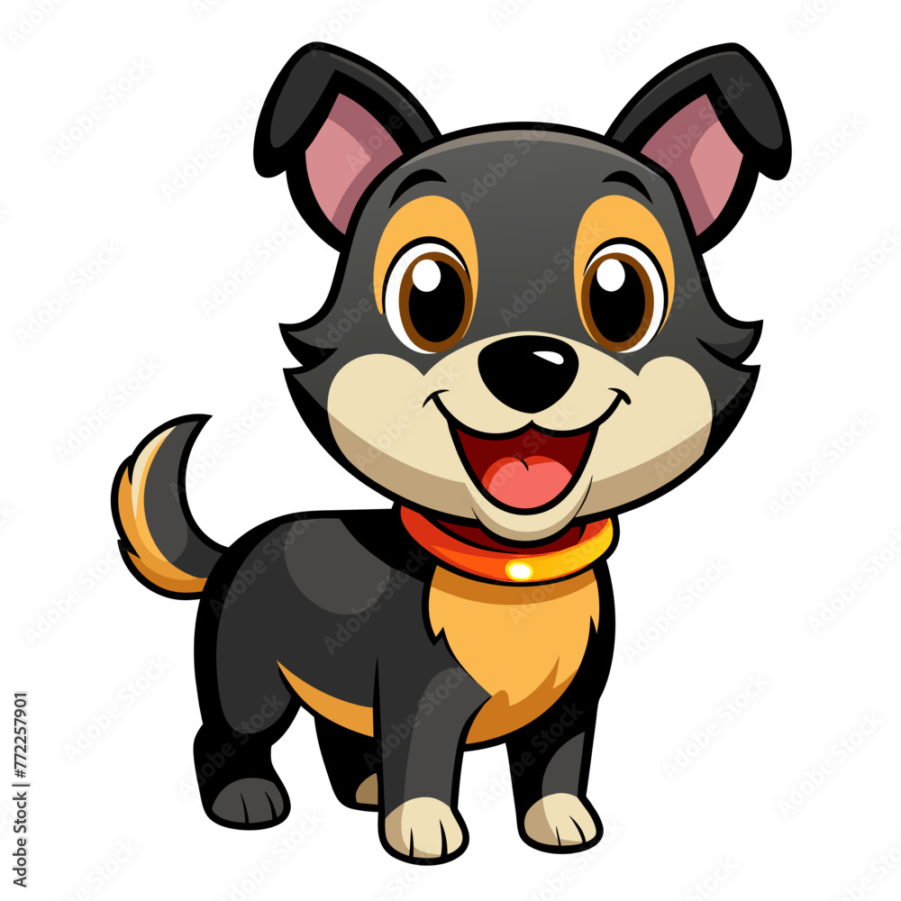 Cheerful Canine: Vector Art Silhouette of Smiling Dog Cheerful Canine: Vector Art Silhouette of Smiling Dog