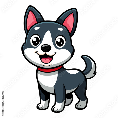 Cheerful Canine: Vector Art Silhouette of Smiling Dog