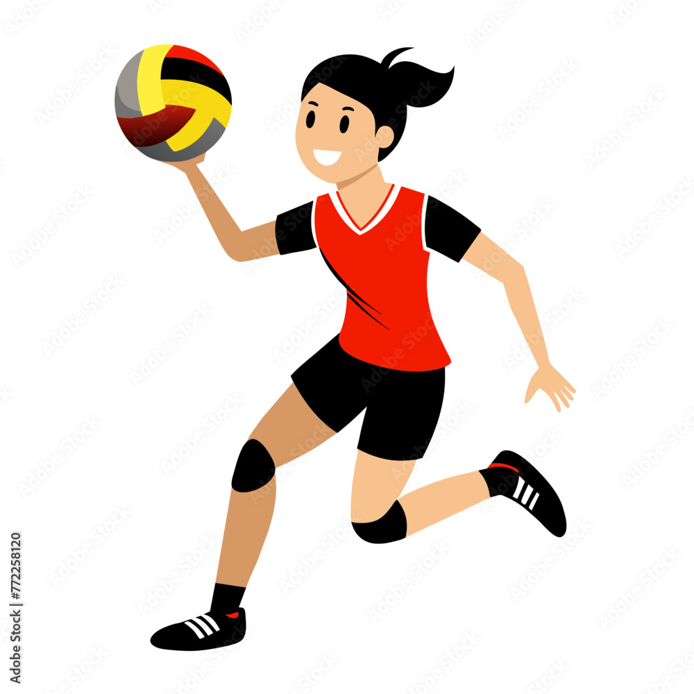 Dynamic Play: Vector Silhouette Illustration of Players with Ball