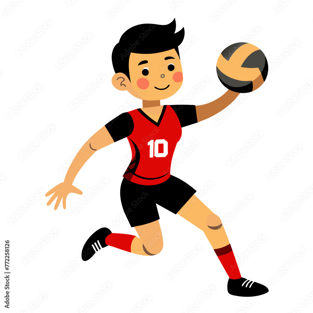 Dynamic Play: Vector Silhouette Illustration of Players with Ball