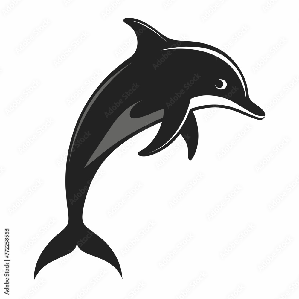 Fototapeta premium Graceful Dolphin: Vector Illustration Isolated on White Background