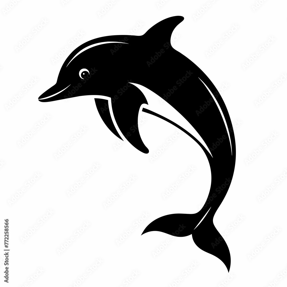 Fototapeta premium Graceful Dolphin: Vector Illustration Isolated on White Background