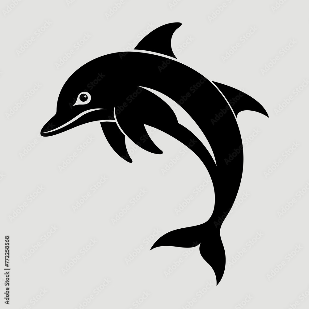 Obraz premium Graceful Dolphin: Vector Illustration Isolated on White Background