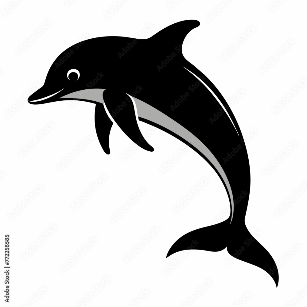 Fototapeta premium Graceful Dolphin: Vector Illustration Isolated on White Background