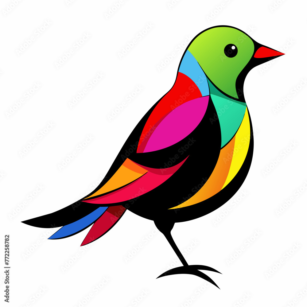 Obraz premium Aerial Elegance: Vector Silhouette Illustration of a Graceful Bird