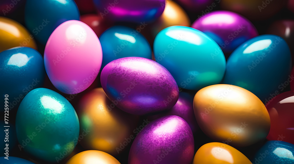 Multicolored Easter eggs background