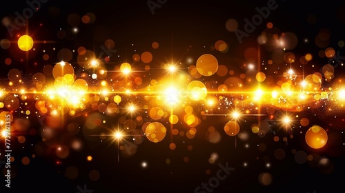 Black background with golden glitter, blur effect