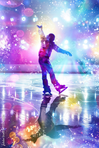 ice skating show event, stadium, concert lights