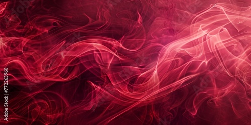 A red background with smoke and fire