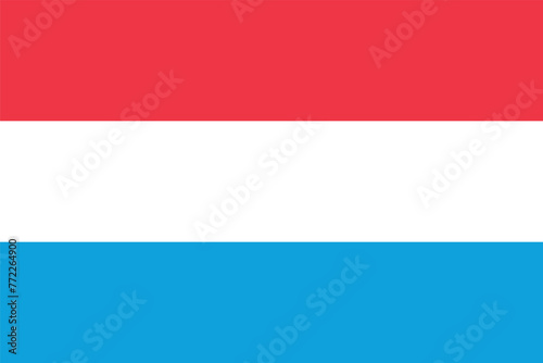 Flag of Luxembourg. The Luxembourg flag is a tricolor of red, white and blue. State symbol of the Grand Duchy of Luxembourg. photo