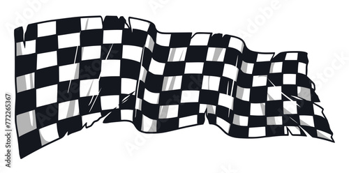 Racing flag vintage emblem monochrome