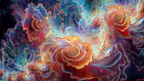Surreal Fractal Blooms in an Abstract Cosmic Garden.