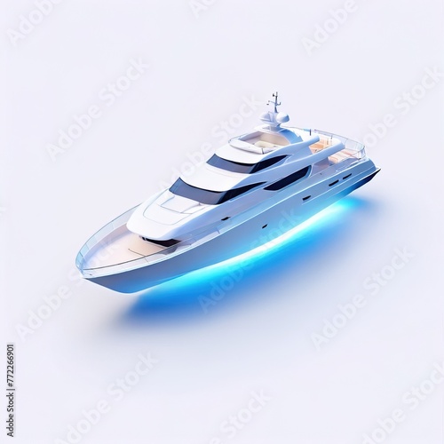Glossy stylized glass icon of yacht, luxury, lifestyle, ship, boat, sailing, vessel, sea, nautical, ocean, recreation, rich, tycoon