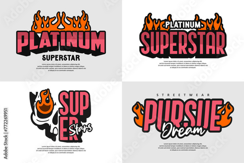 streetwear tshirt design pack download, vector element suitable for printing	