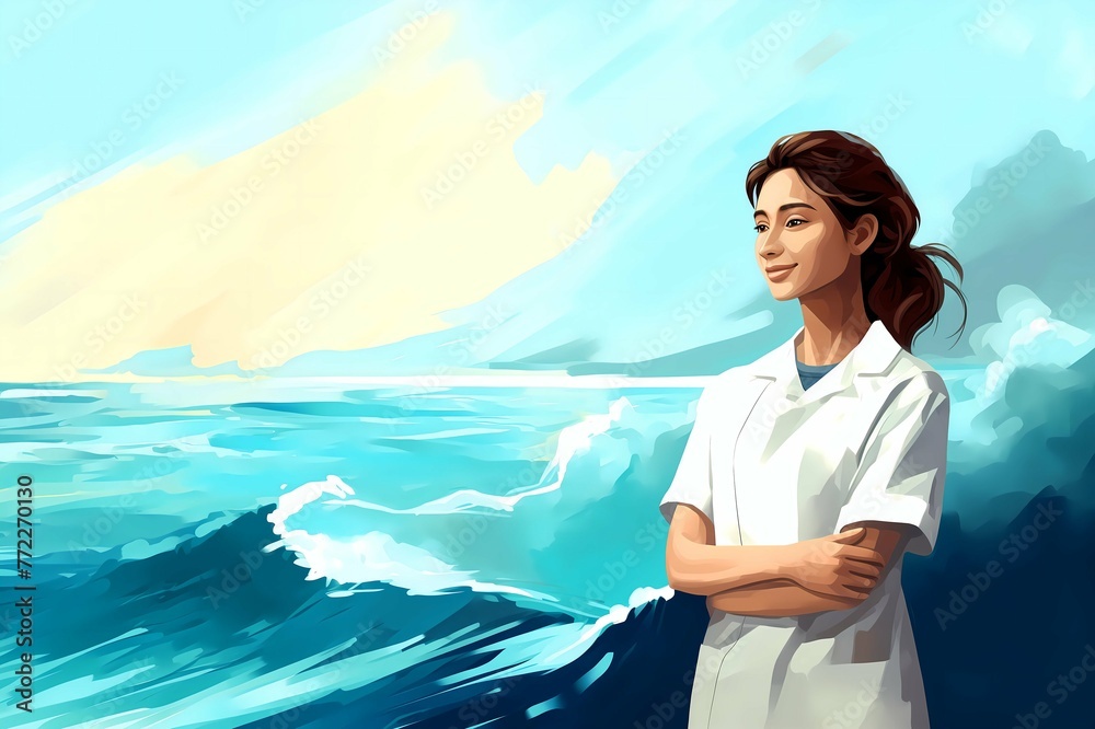 Portrait of a female doctor, Greeting card for International Nurses Day Portrait of a female doctor, Greeting card for International Nurses Day