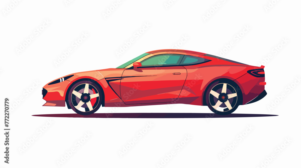 A Modern Red cartoon on White Background illustration f