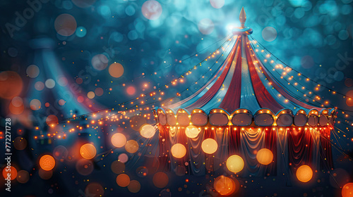 circus tent, carnival celebrations, Carnival, amusement theater. Entertainment show, World Circus Day. Holiday concept. Template for background, banner, card, poster