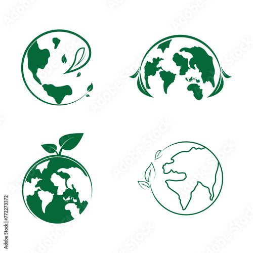World environmental ,saving logo and ecology friendly concept Vector illustration