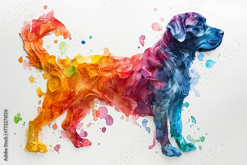 watercolor style of a dog
